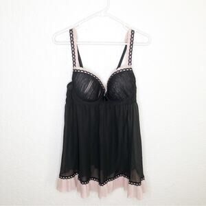 Seductivewear by Cinema black and pink nightie size Extra Large